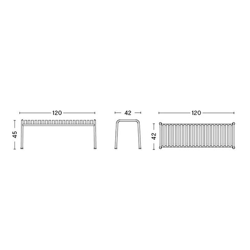 Palissade Garden Bench Hot Galvanized